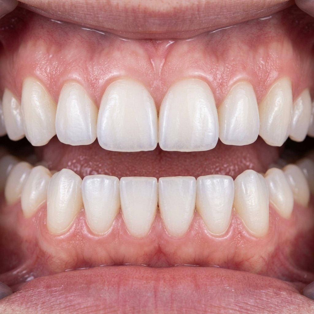 Patient teeth after cosmetic whitening treatment at Soni Dental Clinic